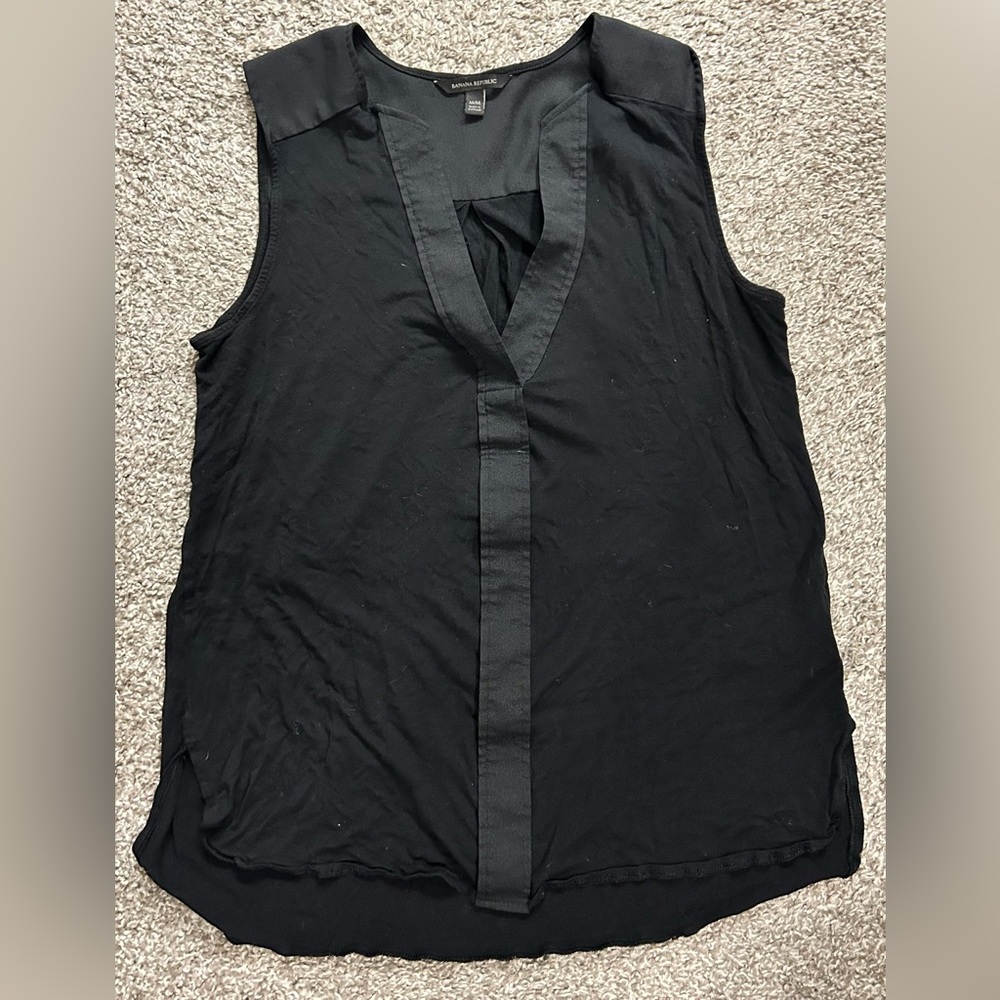 Banana Republic Black V-Neck Blouse